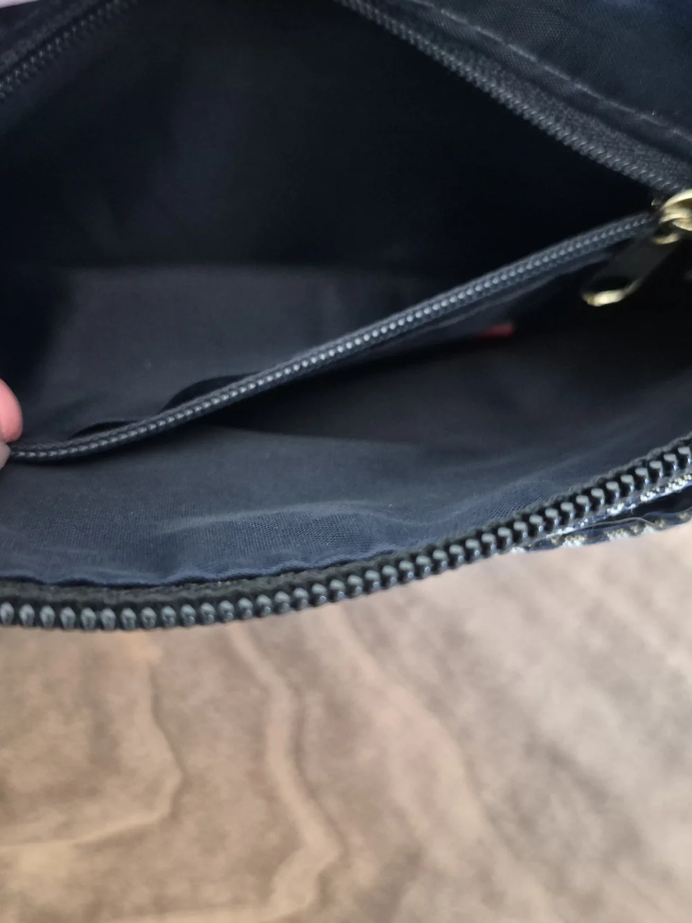 Tommy Hilfiger Black & Cream Jacquard Wristlet